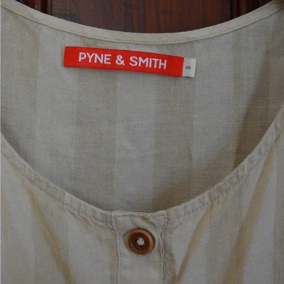 Pyne and Smith Biscuit Stripe Linen Dress - Picture 3 of 7